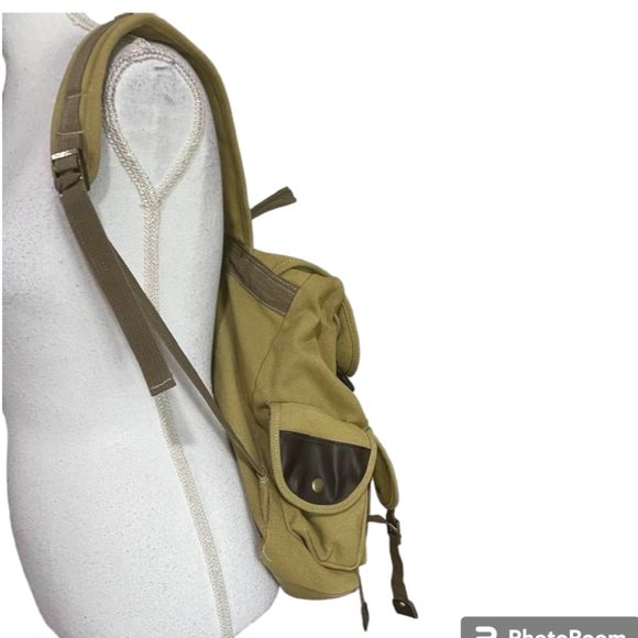 Military-Style Thick Canvas Hiking Camping Utility Unisex Backpack with Buckles - Picture 11 of 15